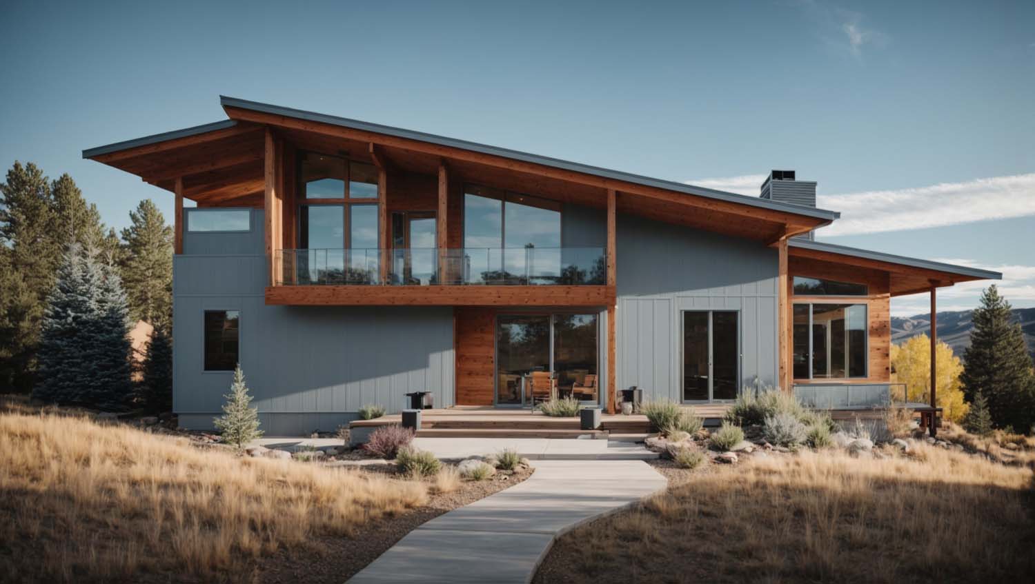 Suburban Modern Farmhouse with Vertical Plank Siding - Siding Colorado in Colorado Springs