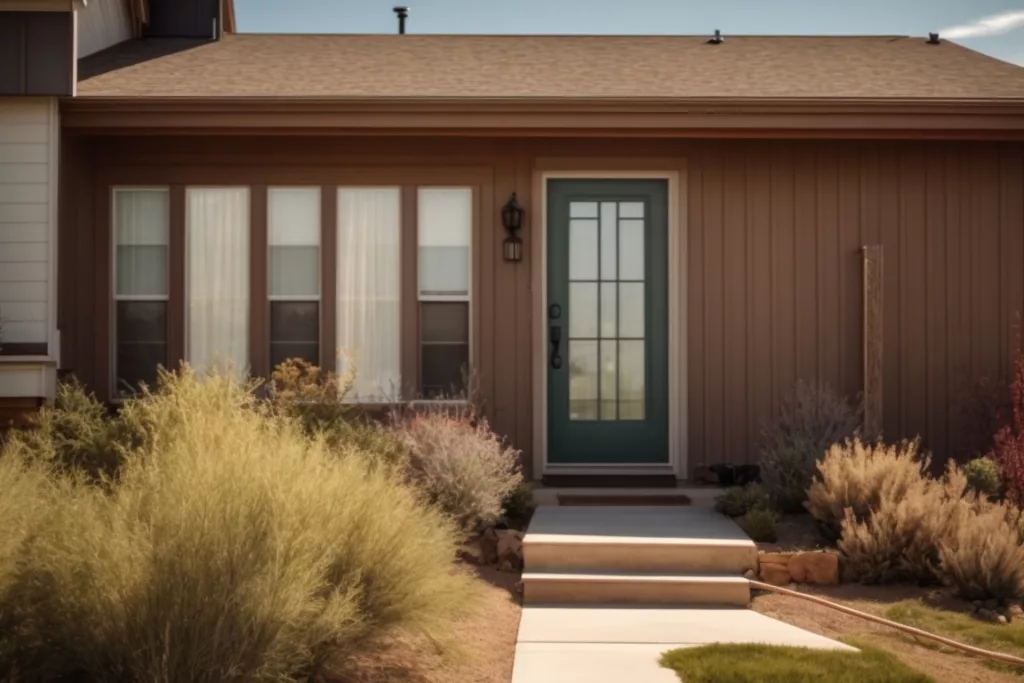 Colorado Springs home with weather-resistant siding, intense sunlight, and visible signs of wear