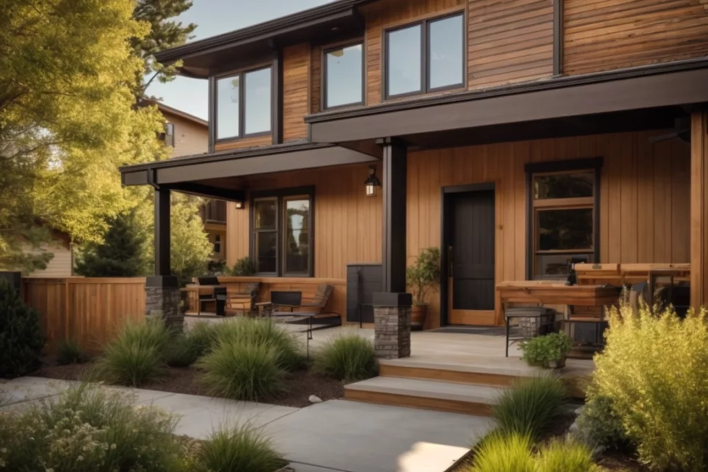 Denver home exterior with engineered wood siding under sunny sky