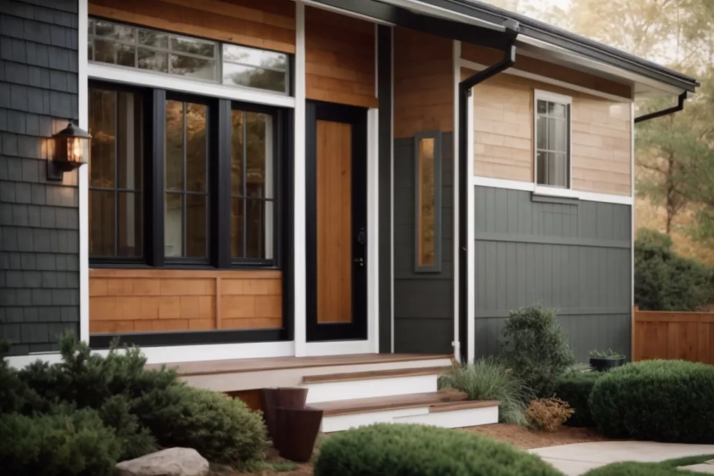home exterior with durable siding material in varying weather conditions