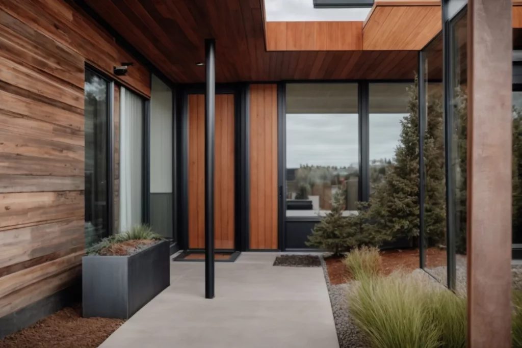 modern house in Denver with weather-resistant siding and visible UV damage